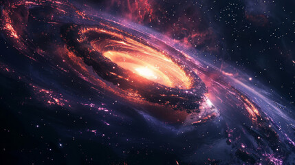 Wall Mural - beautiful spiral galaxy in deep space with stars and nebula