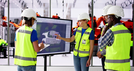 Poster - Car Factory Automotive Computer 3D CAD