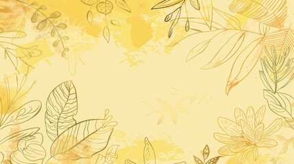 Sticker - Light yellow background with abstract landscape