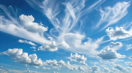 blue sky  panorama with white beautiful clouds. Seamless panorama with zenith graphics or game development as sky dome or edit drone shot for sky replacement
