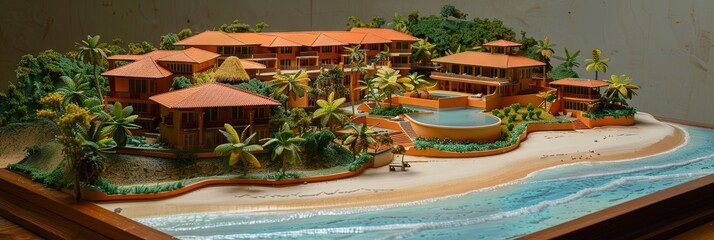 Wall Mural - architectural model of vacation resort -