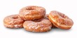 © ckybe - Stack of glazed cinnamon donuts on a white background with clipping path.