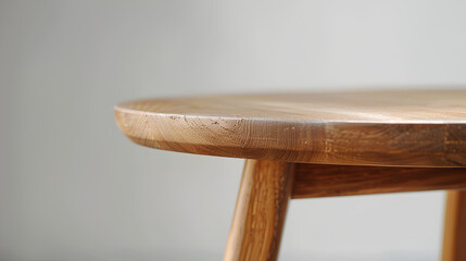 Detail wooden coffee table isolated on white background