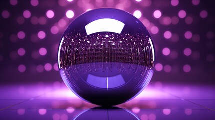 Sticker - A crystal sphere with intricate light reflection and purple glow