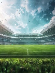 Wall Mural - Sport Backgrounds. Soccer stadium.