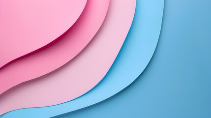 Sticker - Elegant Pastel Paper Craft Layers Forming Minimal Abstract Background Wallpaper with Gradient Copy Space