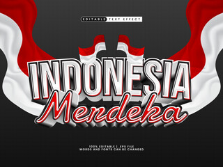 Wall Mural - indonesia merdeka editable text effect in indonesia independence day text style