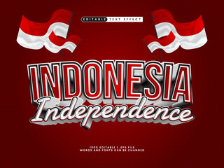 Wall Mural - indonesia independence editable text effect in indonesia independence day text style