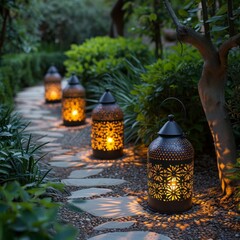 Wall Mural - Serene Garden Lanterns