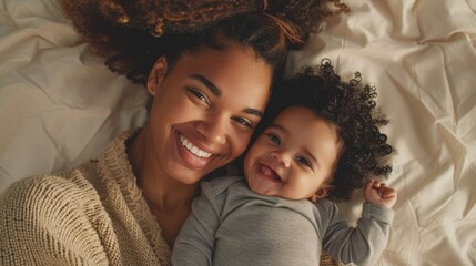 Wall Mural - The Smiling Mother and Baby