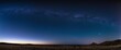 © Qbertstudio - A tranquil panoramic night sky view with stars twinkling above a horizon, showcasing a serene landscape perfect for stargazing and peaceful reflection.