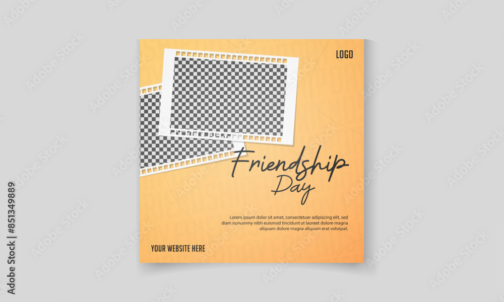 poster design for Friendship Day with picture frames for social media ...
