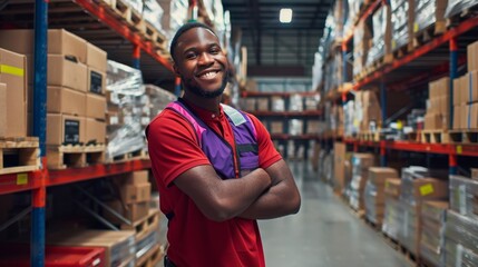Canvas Print - The smiling warehouse worker