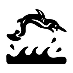 Wall Mural - Handy glyph icon of a goblin shark 