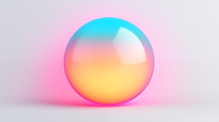 Wall Mural - Colorful Iridescent Sphere with Gradient Reflections in a Digital Art Style