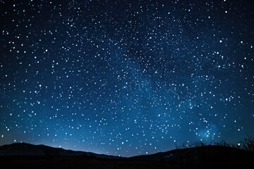 Wall Mural - Stars At Dusk. Abstract Night Sky with Many Stars in Blue Background