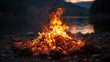 © LittleDreamStocks - A blazing campfire burns brightly against a dark background.