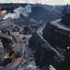 Sticker - High-Capacity Ore Trucks in Action at a Nickel Mine