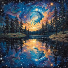 Wall Mural - Cosmic Mirror Pond