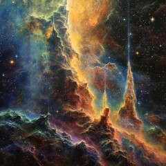 Wall Mural - Nebula Cascade - Intergalactic Landscape