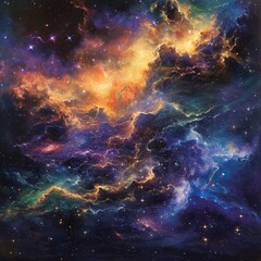Wall Mural - Starlight Fusion: A Celestial Symphony