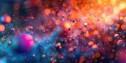 Abstract Colorful Bokeh Background with Floating Spheres