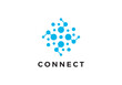 © priyo - tech molecule logo design. system connection symbol icon vector