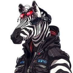 Zebra cyberpunk fashion