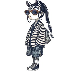 Wall Mural - Zebra Japanese Street Fashion