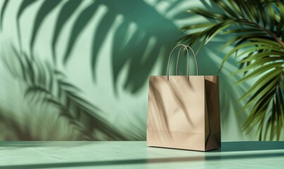 A creative mockup of a shopping bag on a table, perfect for showcasing products or promotions