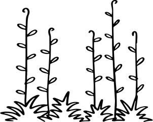 Wall Mural - cute cartoon plant drawing.