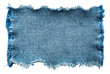 © Gudman - Piece of torn denim on a white background. Denim texture