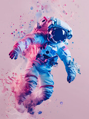 Wall Mural - artistic illustration of a spaceman or astronaut