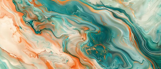 Smooth fluid marble design with organic, flowing patterns and vibrant hues, creating a dynamic and sophisticated abstract texture