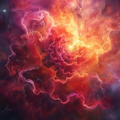 Wall Mural - Galactic Bloom: Nebulaic Power Blossom