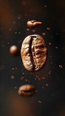 Wall Mural - Transformation of a Roasted Coffee Bean into a Captivating Espresso Shot