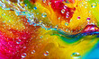 © Dinadesign - Bright abstract colorful liquid background with drops, splash and bubbles