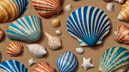 Abstract Artistic seashell texture patterns