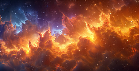 Wall Mural - colorful outer space nebula, space galaxy cloud nebula, stary night cosmos, universe science astrono