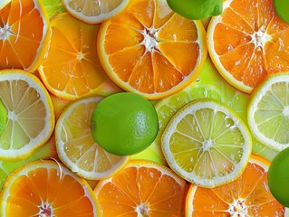 A close up of oranges and limes