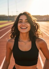 Wall Mural - Sports smile adult happy.