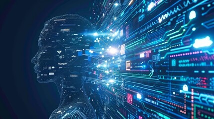 Digital Human Connected To Data Network