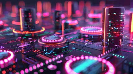 3D visualization of DevOps agile programming operations in technology field. Concept DevOps, Agile Programming, Technology Operations, 3D Visualization