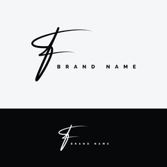 Wall Mural - Letter F Signature Logo - Initial Alphabet for F - Handwritten F Logo