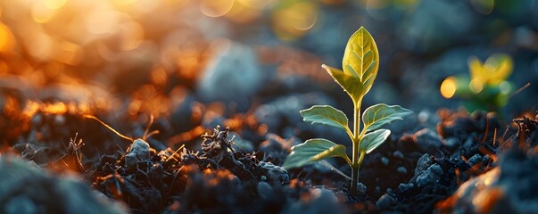 Poster - Sprouting Seedlings in Spring Symbolizing New Life and Beginnings Emerging from Earth