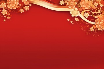 Wall Mural - Banner pattern red chinese new year.