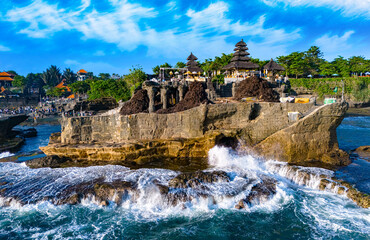Sticker - Cliff sea coast at Tanah Lot, Bali, Indonesia