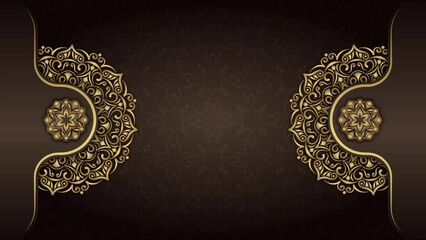 Wall Mural - motion background, with golden mandala ornament
