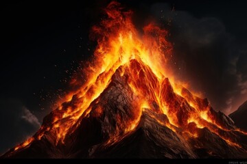 Wall Mural - Mountain fire outdoors volcano.