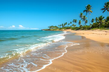 beach with palm trees